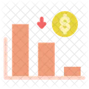 Gráfico de barras hacia abajo  Icono