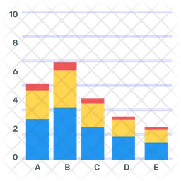 Gráfico de barras empilhadas  Ícone