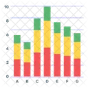 Gráfico de barras empilhadas  Ícone