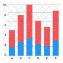 Gráfico de barras empilhadas  Ícone