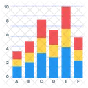 Gráfico de barras empilhadas  Ícone