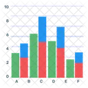 Gráfico de barras empilhadas  Ícone