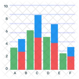 Gráfico de barras empilhadas  Ícone