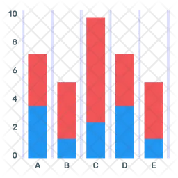 Gráfico de barras empilhadas  Ícone