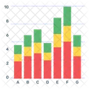 Gráfico de barras empilhadas  Ícone