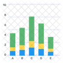 Gráfico de barras empilhadas  Ícone