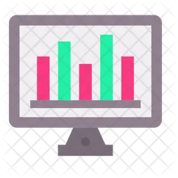 Gráfico de barras en línea  Icono