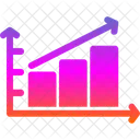 Gráfico de barras crecientes  Icono