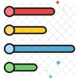 Gráfico de barras horizontais  Ícone