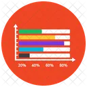 Grafico De Barras Horizontais Estatisticas Infografico Ícone