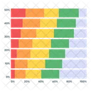 Gráfico de barras horizontais  Ícone