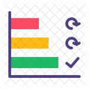 Gráfico de barras horizontais  Ícone