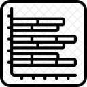 Gráfico de barras horizontais  Ícone