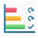 Gráfico de barras horizontales  Icono