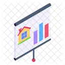 Gráfico de barras imobiliárias  Ícone