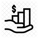 Mano de gráfico de barras  Icono