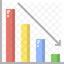 Gráfico de barras para baixo  Ícone