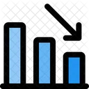 Gráfico de barras para baixo  Ícone