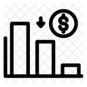 Gráfico de barras para baixo  Ícone