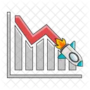 Gráfico de ventas a la baja  Icono