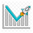 Gráfico de cohetes de ventas  Icono