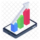 Grafico De Crecimiento En Linea Grafico De Crecimiento Movil Analisis En Linea Icon