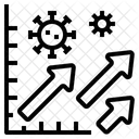 Gráfico de crescimento do coronavírus  Ícone