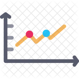 Gráfico de crescimento de linha  Ícone