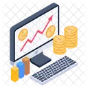 Grafico De Dados Crescimento Dos Negocios Analise De Dados Ícone