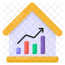 Gráfico de crescimento imobiliário  Ícone