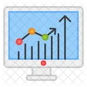 Grafico De Crescimento On Line Grafico De Crescimento On Line Estatisticas Ícone