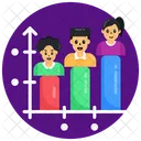 Crescimento De Geracao Grafico De Crescimento Populacional Crescimento Familiar Ícone