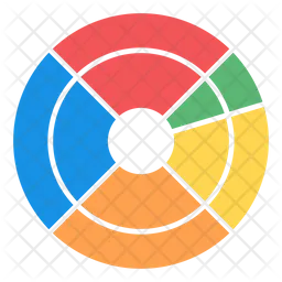 Gráfico de dados Sunburst  Ícone