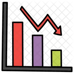 Gráfico de diminuição  Ícone