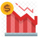 Diminuir Grafico Grafico De Barras Recessao Ícone