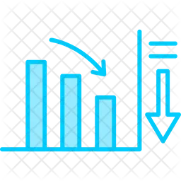 Gráfico de diminuição  Ícone