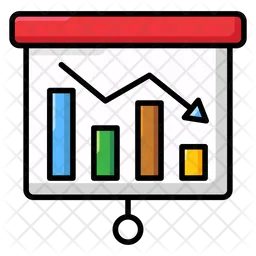 Gráfico de disminución  Icono