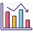 Grafico De Disminucion Mercado De Valores Perdida De Negocios Icono