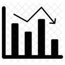 Grafico De Disminucion Mercado De Valores Perdida De Negocios Icono