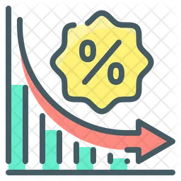 Gráfico de disminución  Icono