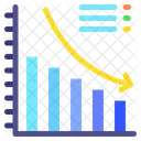 Gráfico de disminución  Icono