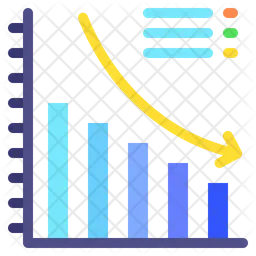 Gráfico de disminución  Icono