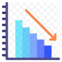 Grafico De Disminucion Estadisticas De Perdidas Disminucion Icono