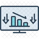 Gráfico de disminución  Icono