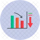 Gráfico de disminución  Icono