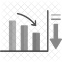 Gráfico de disminución  Icono