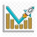 Gráfico de foguete de lucro  Ícone