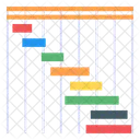 Grafico De Gantt Analise De Dados Estatisticas De Negocios Ícone