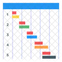 Grafico De Gantt Analise De Dados Estatisticas De Negocios Ícone