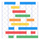 Grafico De Gantt Analise De Dados Estatisticas De Negocios Ícone